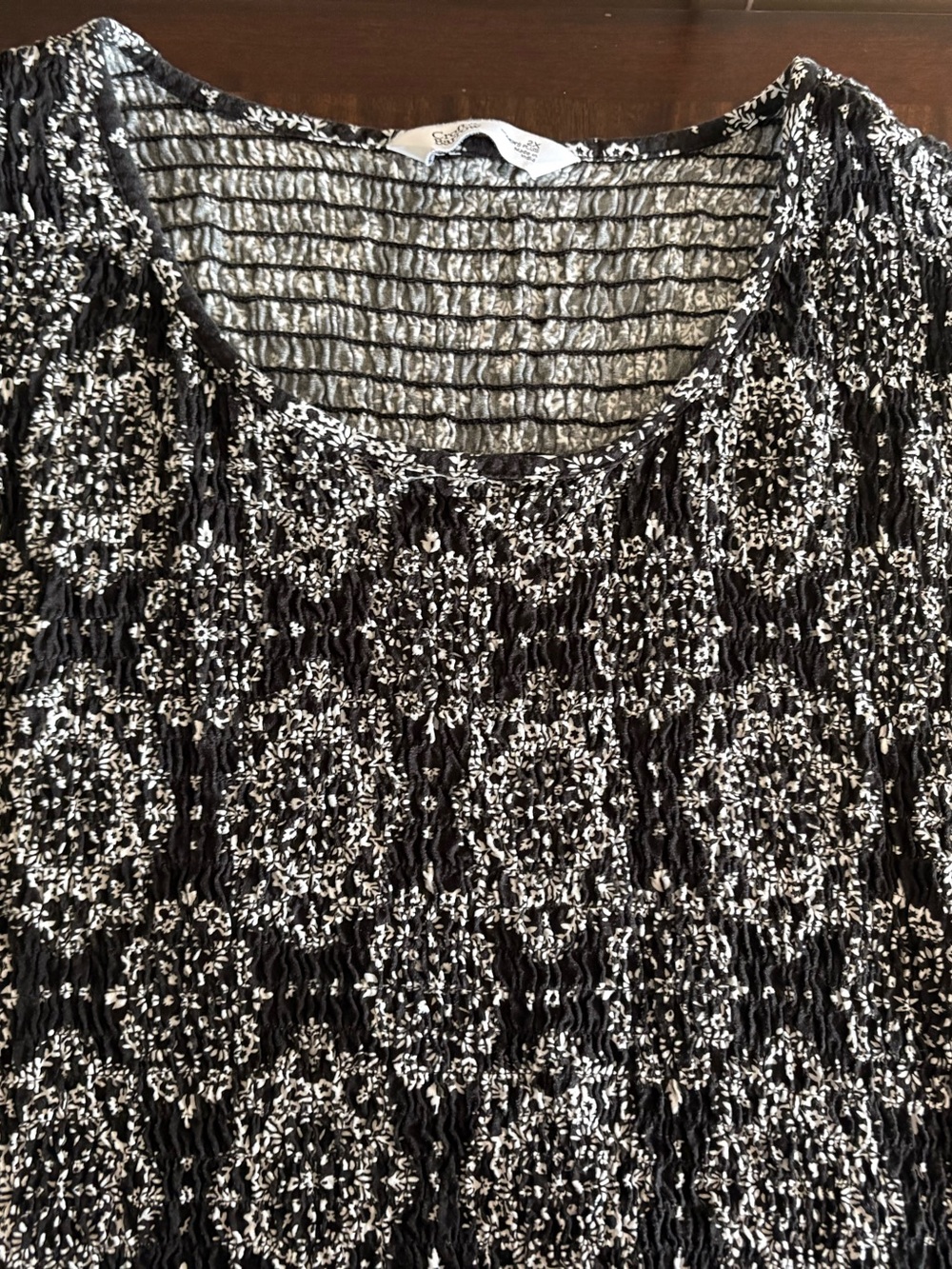Croft & Barrow Black with White Medallion Midi Maxi Dress size 2X